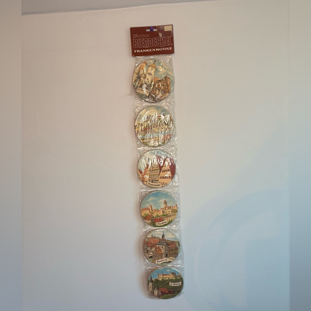 1972 Munich Olympic Souvenir 24 Beer Coasters Germany Bavaria Franconian Towns